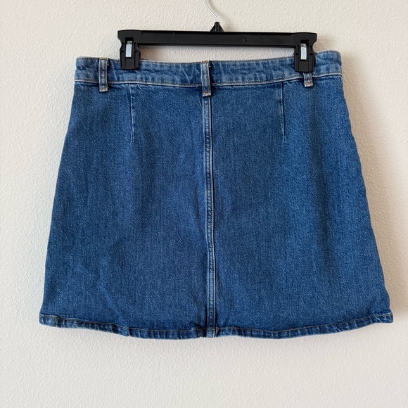 Anthropologie Maeve Button-Front Mini Denim Skirt with Pockets Size 14 - Picture 3 of 5